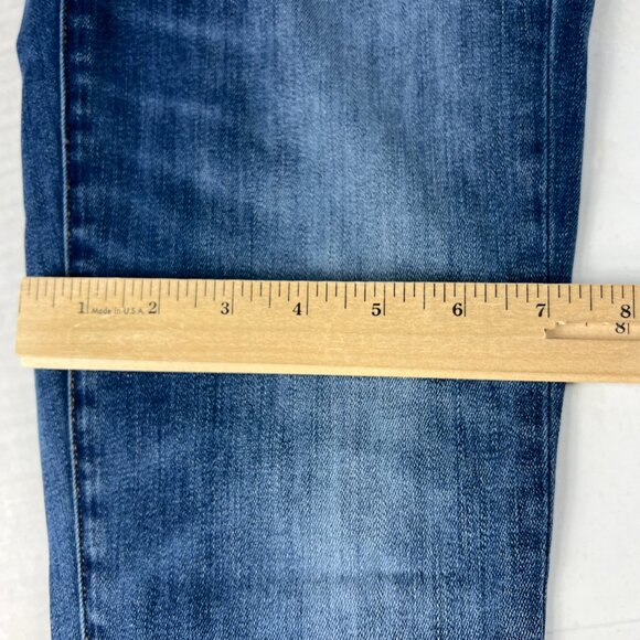 Denim Forum Jean Women 28x24 Nico Mid Rise Skinny Crop Blue Stretch Denim Tag 28 - Picture 13 of 16